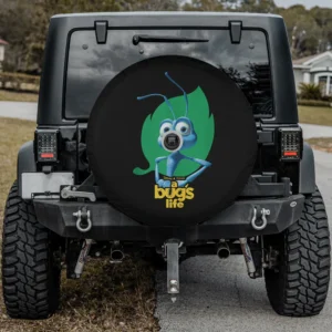 Flik green leaf Bugs Life logo spare tire cover for SUV with camera hole option