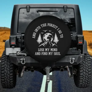 Forest moon mountain tree quote spare tire cover for Jeep and RV, no camera hole