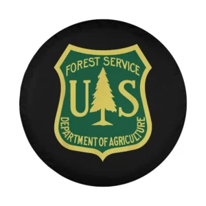 Forest Service shield pine tree classic logo design for spare tire cover