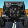Get Outside Mountains Kayak Adventure Icons Spare Tire Cover No Camera Hole