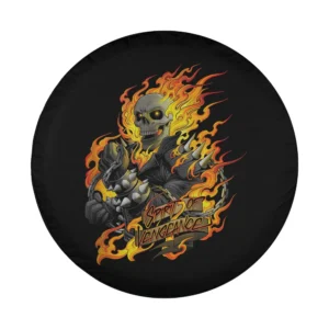 Ghost Rider flaming skull chain Spirit of Vengeance tire cover design only