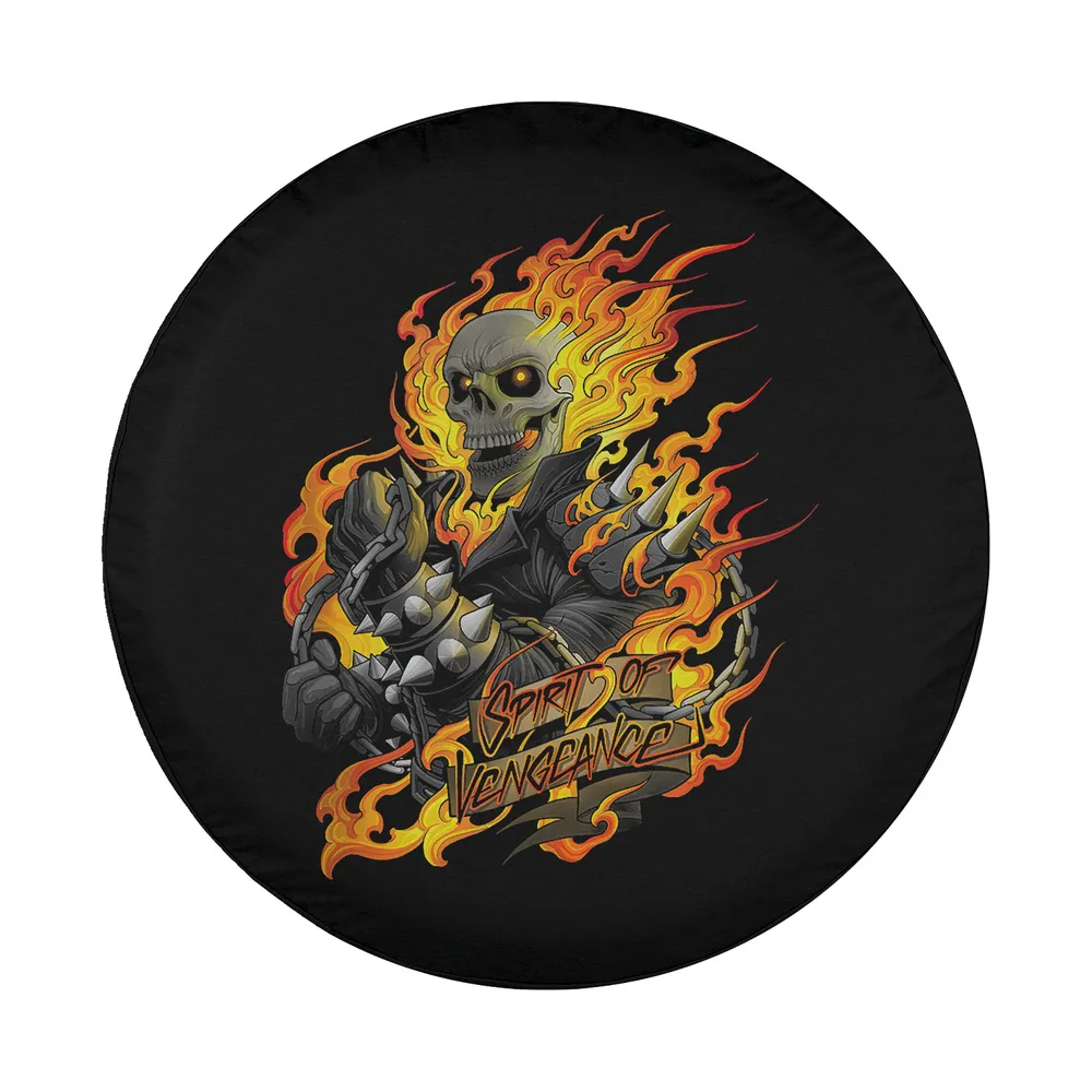 Ghost Rider flaming skull chain Spirit of Vengeance tire cover design only
