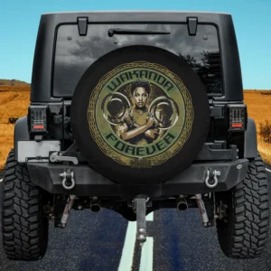 Gold Tribal Pattern Nakia Wakanda Forever Spare Tire Cover
