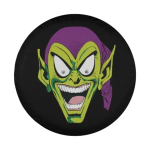 Retro Green Goblin big face Marvel villain comic design for spare tire cover