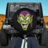 Retro Green Goblin big face Marvel villain spare tire cover no camera hole