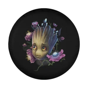 Groot floral portrait with pink and purple flowers design only