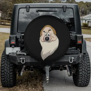 Grumpy big face cartoon Disney spare tire cover with backup camera hole option