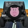 Pink cartoon pig face Hamm Toy Story spare tire cover no camera hole