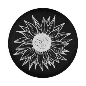 Hand-drawn sunflower dotted center design for Mercedes G-Class spare tire cover