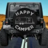 happy camper retro camping caravan spare tire cover no camera hole for Jeep RV SUV
