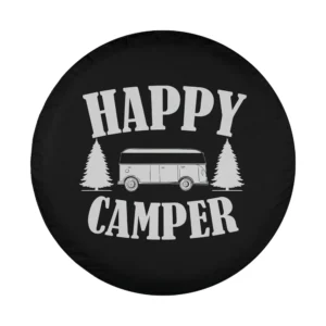 happy camper van pine tree camping spare tire cover design only