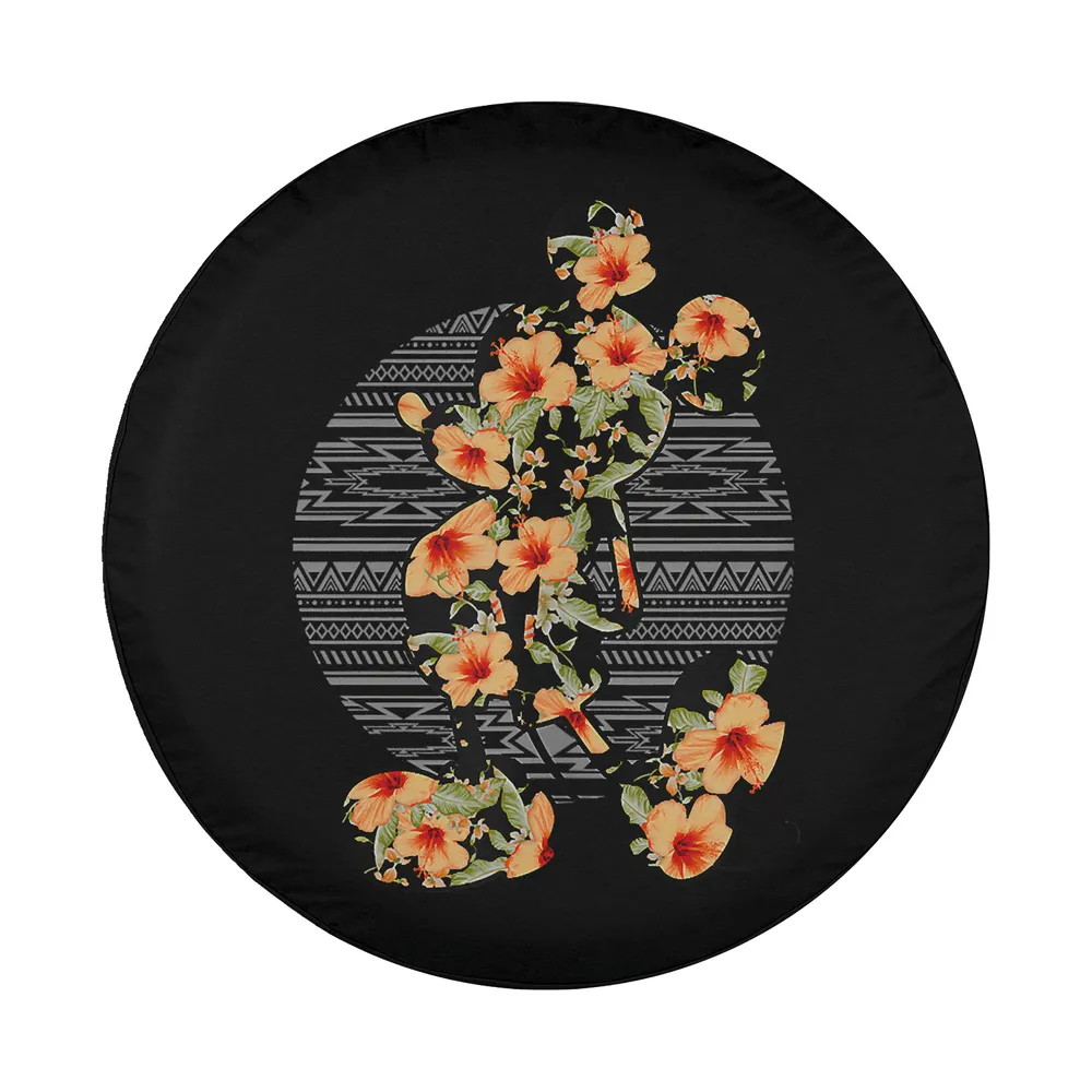 Hibiscus flower tribal Mickey silhouette design for spare tire cover
