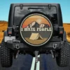 i hate people mountain tent camper spare tire cover with vintage sunrise, no camera hole