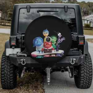 Inside Out 2 emotional group movie poster spare tire cover with backup camera hole option