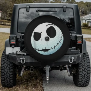Jack Skellington stitched smile Nightmare Before Christmas spare tire cover with camera hole