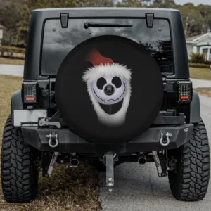 Jack Skellington Santa hat Nightmare Before Christmas spare tire cover with camera hole for SUV