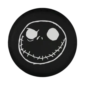 white stitched smile Jack Skellington cartoon face design closeup