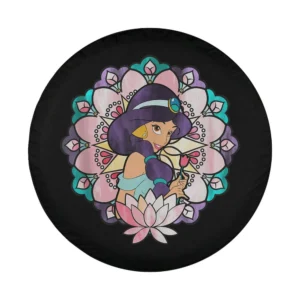 Jasmine stained glass lotus flower mandala design for movie spare tire cover