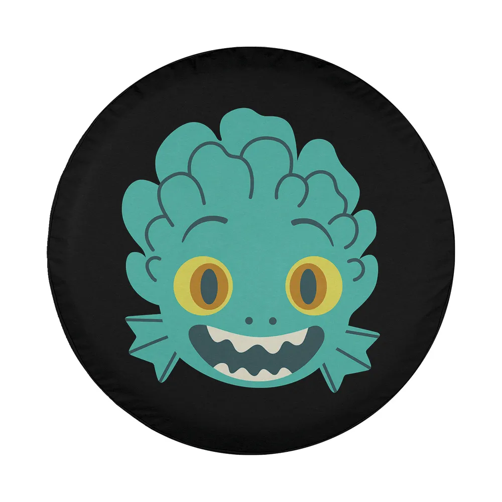 Luca sea monster face with yellow eyes cartoon graphic design only