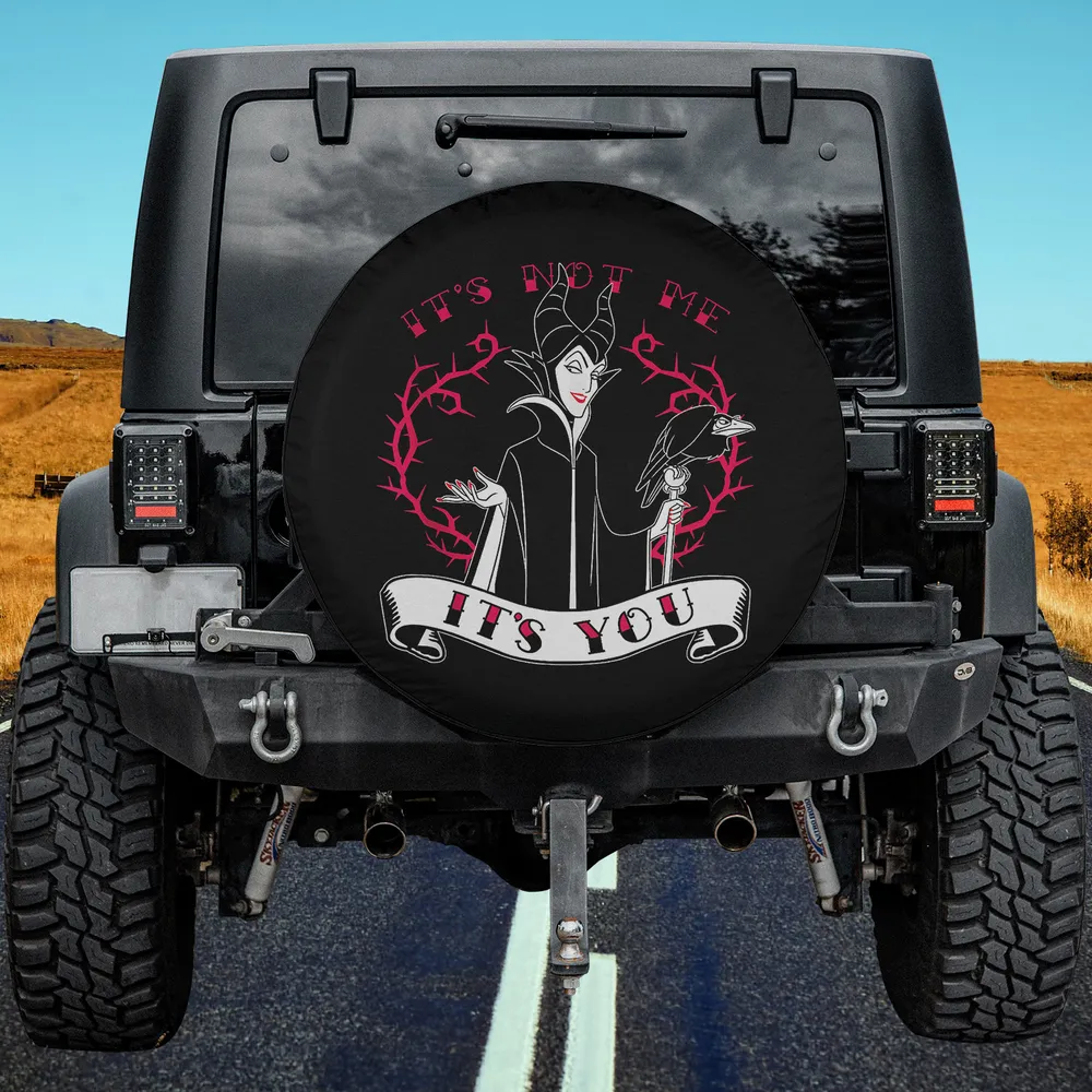 Maleficent with raven and thorny heart Disney Villains spare tire cover no camera hole