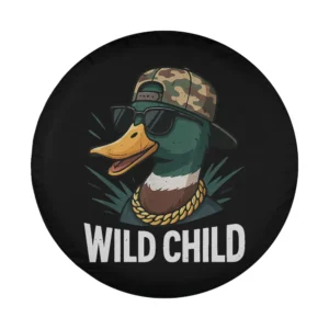 Mallard duck camo hat gold chain funny hunting design for spare tire cover