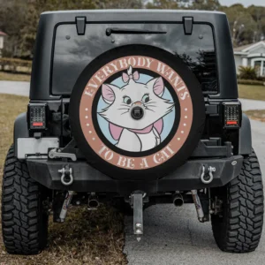 Marie The Aristocats pink bow Everybody Wants To Be A Cat spare tire cover with camera hole