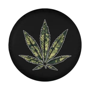 Camo marijuana leaf cannabis camo military design graphic for spare tire cover