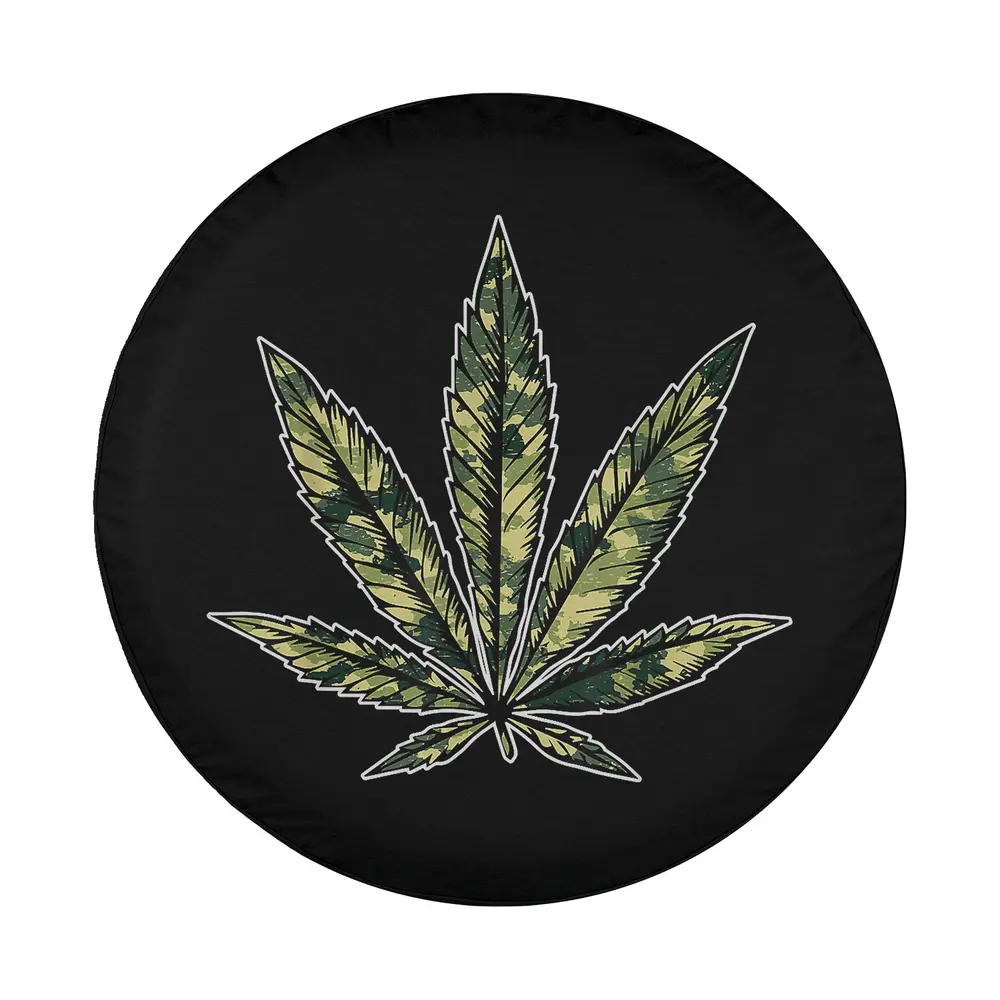 Camo marijuana leaf cannabis camo military design graphic for spare tire cover