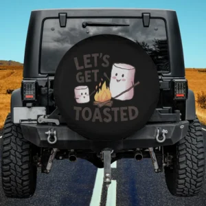 marshmallow campfire cartoon let's get toasted spare tire cover no camera hole