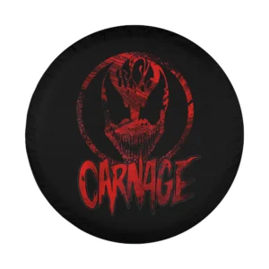 Carnage red portrait logo grunge Marvel spare tire cover design only