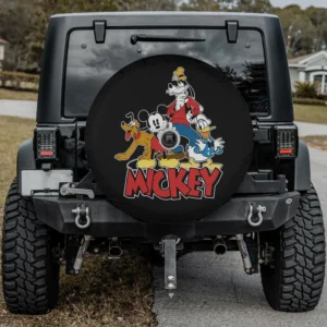 Disney Mickey Mouse Goofy Donald Pluto spare tire cover with camera hole option