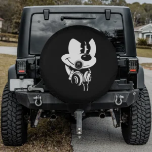Mickey Mouse headphones cartoon Disney spare tire cover with camera hole