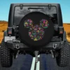 Mickey Mouse Mardi Gras masks carnival icon spare tire cover with no camera hole for Jeep or SUV