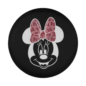 minnie mouse pink butterfly bow portrait design only spare tire cover