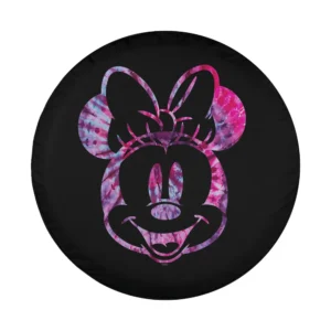 Pink tie dye Minnie Mouse Disney design for custom spare tire cover