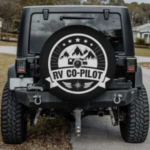 mountain camper emblem rv co-pilot spare tire cover with camera hole