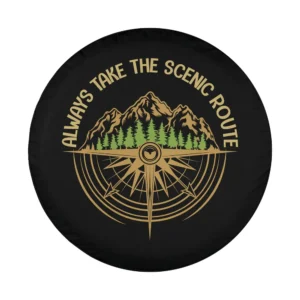 Mountain and compass scenic route camping spare tire cover adventure design only