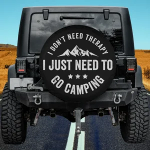 mountain graphic therapy quote camping spare tire cover no camera hole for Jeep SUV RV
