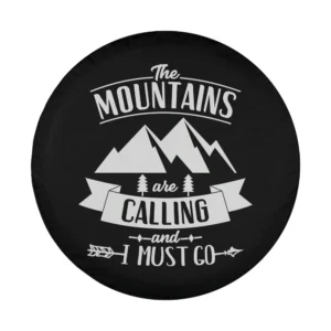 mountain landscape pine trees adventure quote spare tire cover design only