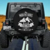 mountain landscape pine trees adventure quote spare tire cover no camera hole