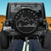 Mountain moon tent I Need Space spare tire cover with minimalist camping design, no camera hole