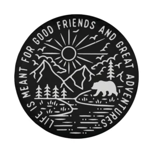 mountain river bear adventure camping design for spare tire cover