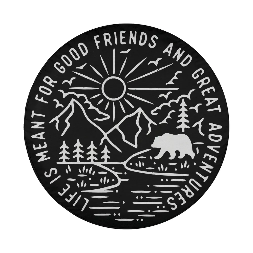 mountain river bear adventure camping design for spare tire cover