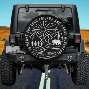 mountain river bear adventure camping spare tire cover without camera hole
