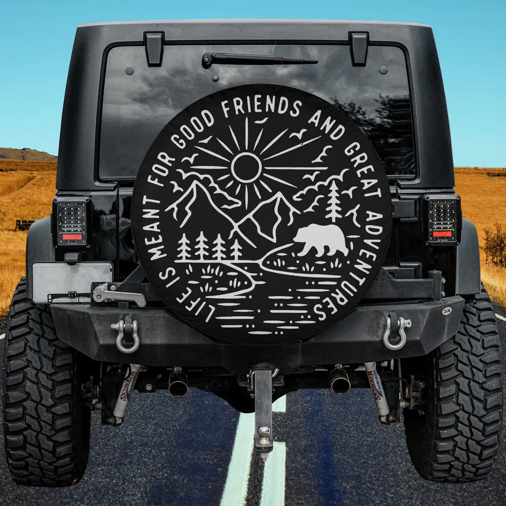 mountain river bear adventure camping spare tire cover without camera hole