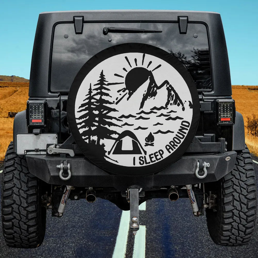 mountain sun camper tent funny camping spare tire cover no camera hole