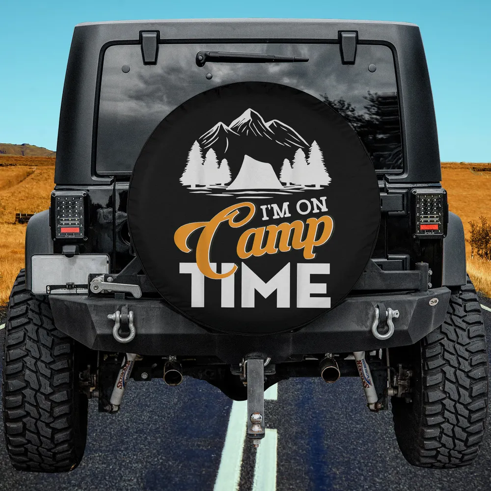 mountain tent camp time camping spare tire cover without camera hole on Jeep