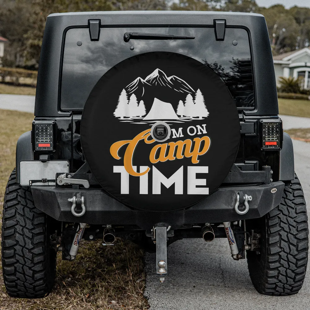mountain tent camp time camping spare tire cover with camera hole for SUV RV