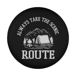 mountain tent campfire camping scenic route design for custom spare tire cover