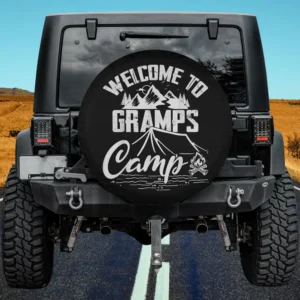 mountain tent campfire welcome to gramps camp spare tire cover no camera hole